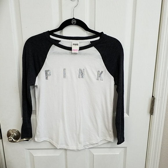 PINK Victoria's Secret Tops - NWT VS Pink Long Sleeve Bling Tee Xs